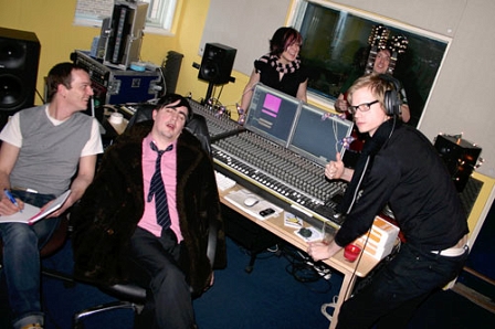 Art Brut working hard at the studio